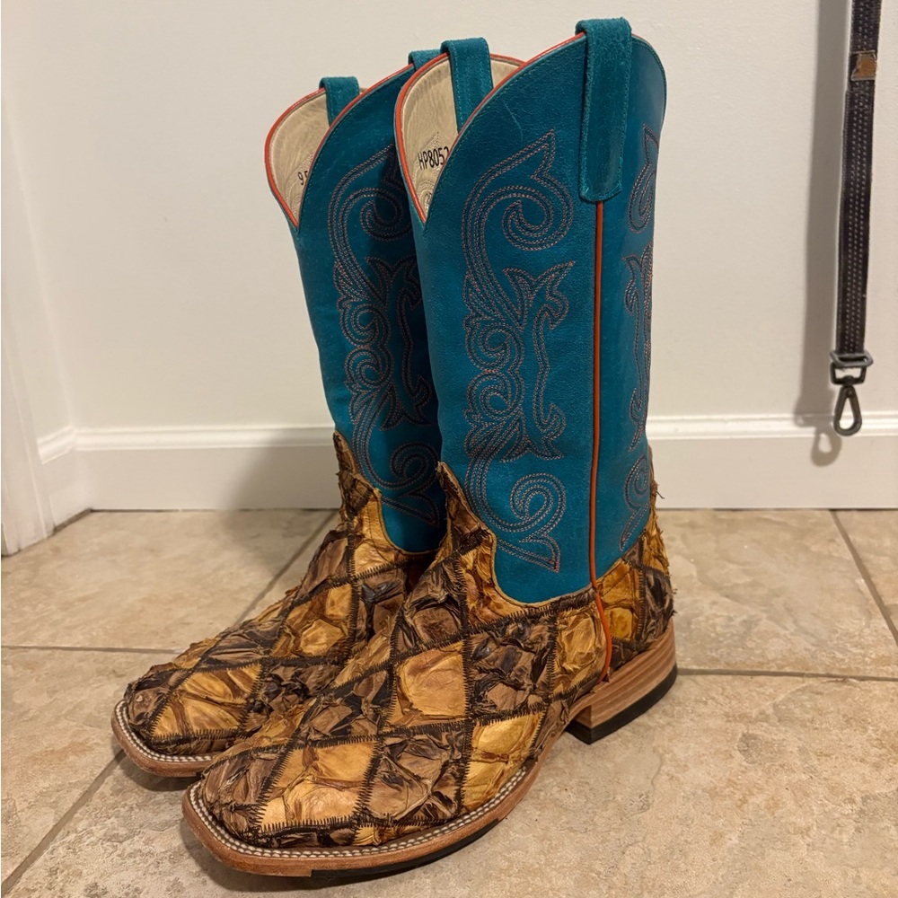 Horse Power Patchwork Exotic Leather Western Boot… - image 4